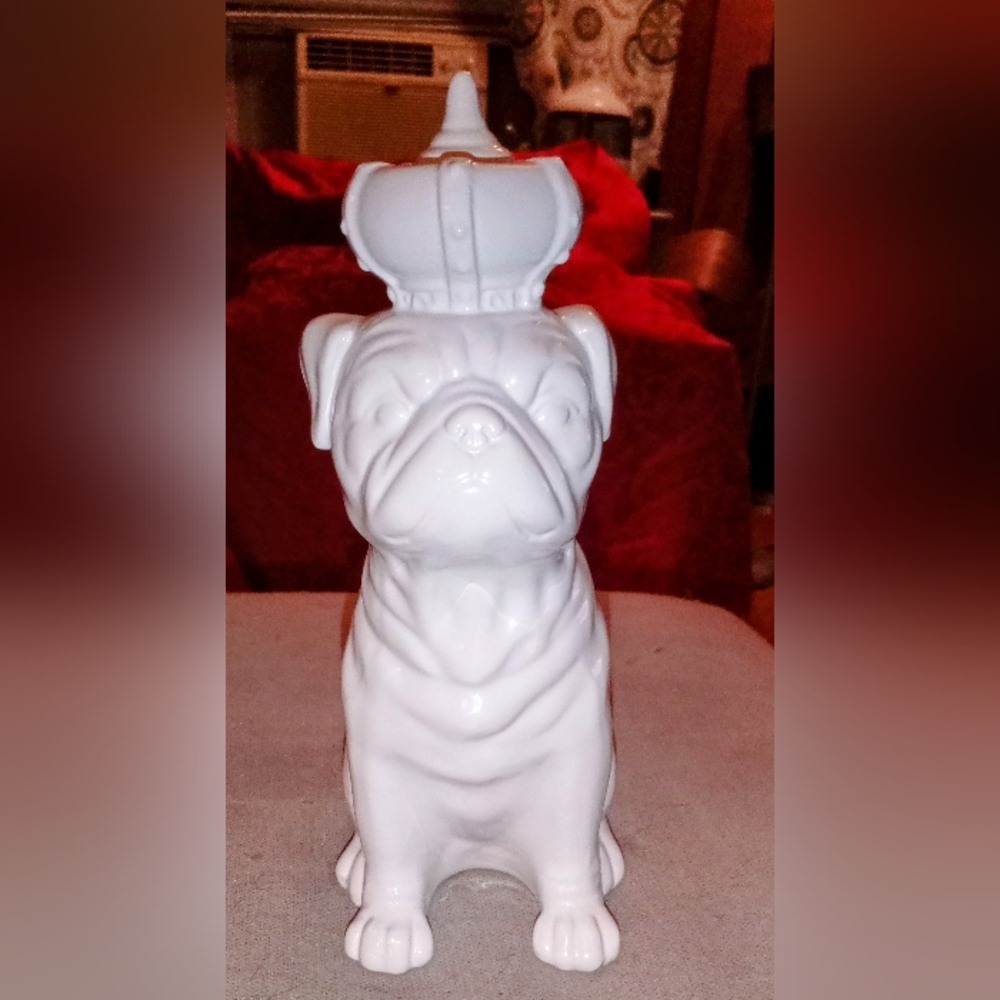 Charming White Dog Sculpture